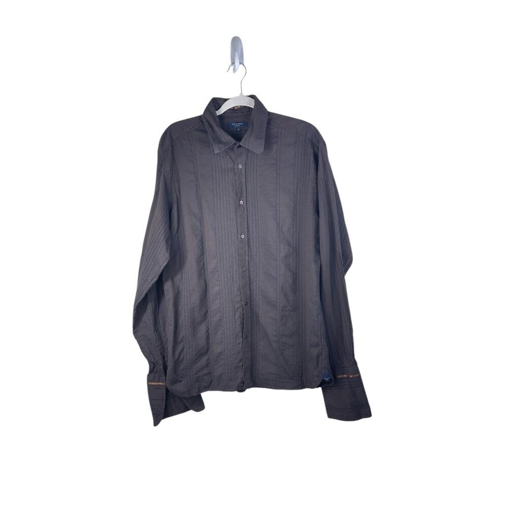 Ted Baker London Mens Button-Up Shirt Size 5 XL 42 Textured Long Sleeve